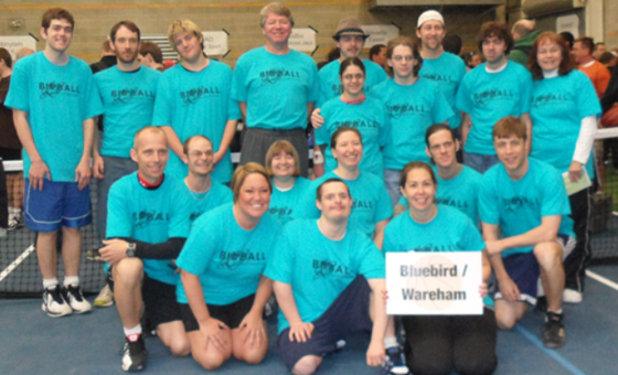 Group photograph of bluebird bio employees participating in BioBall